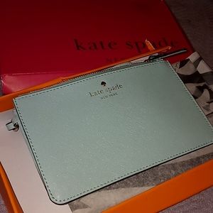 Kate Spade 'plant tulip bulb' cyblue (404) wristlet BRAND NEW WITH BOX